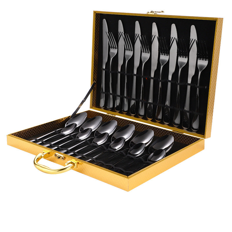 Stainless Steel Tableware Set - One-Piece Molding, Beautiful Design - Knife, Fork, Spoon, Teaspoon