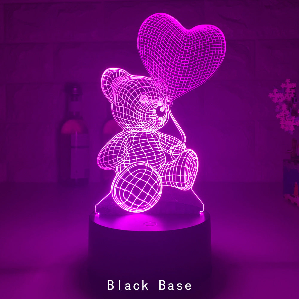 3D Teddy Bear LED Night Light – 16 Colors, Remote & Touch Control, Eye-Caring LED, Dual Power Mode (USB/Battery)