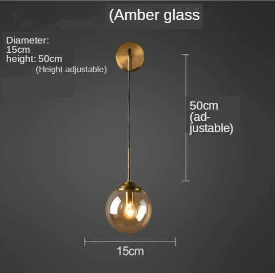 Nordic Style Iron LED Pendant Light – 2001-1W, Clear, Amber, & Soot Glass Options, for Living Room, Dining Room, Kitchen & More