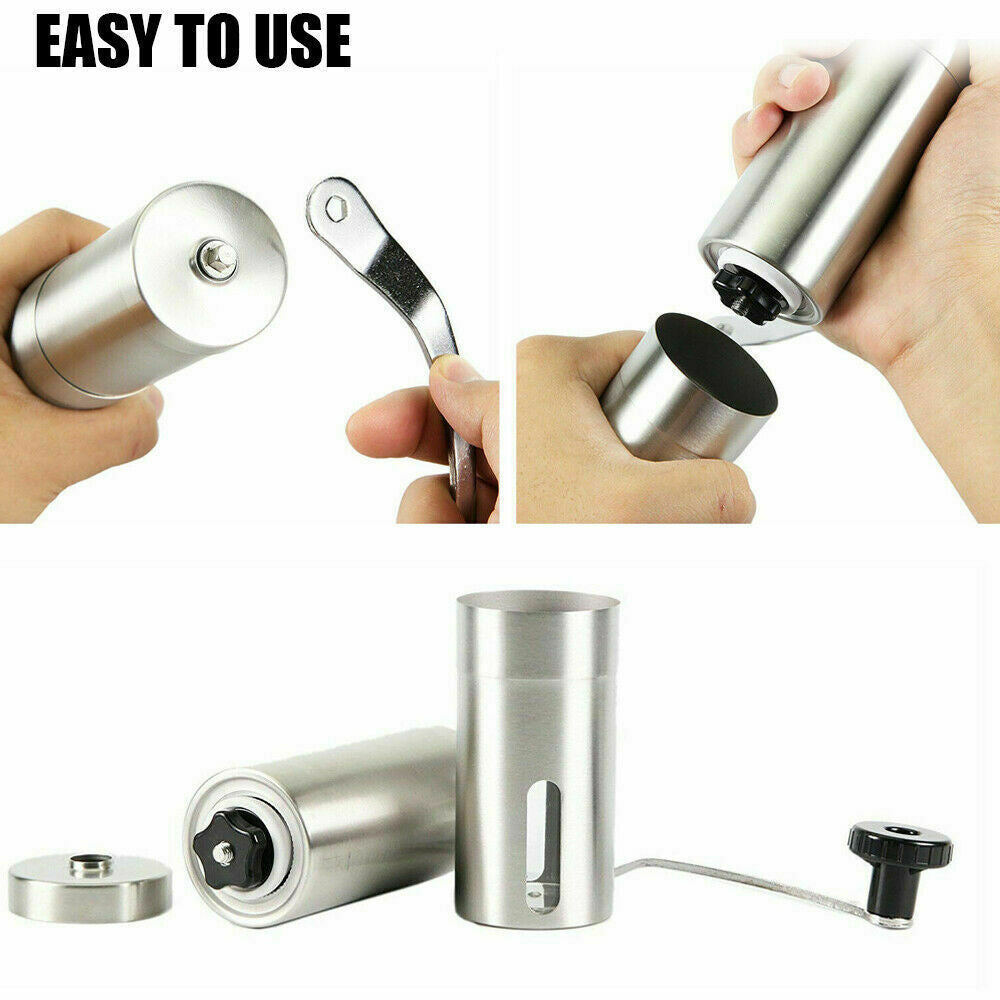 Manual Coffee Grinder - Stainless Steel, Ceramic Burr, Compact & Durable for All Brewing Methods