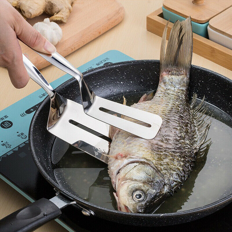 304 Stainless Steel Spatula with Hollow Shovel Design - Mirror Polished, Ergonomic Handle, 10" for Frying and Clamping