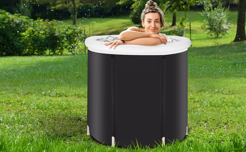 Portable Inflatable Ice Bath Tub – 6-Layer Insulated Cold Plunge Tub for Hot & Cold Water Therapy – Easy to Use, Sturdy & Foldable for Outdoor & Home Use