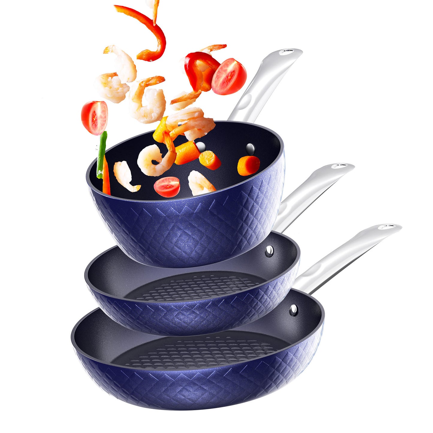 RAINBEAN Non-Stick Saucepan Set with Ceramic Coating - 4L Induction-Compatible Casserole Pot