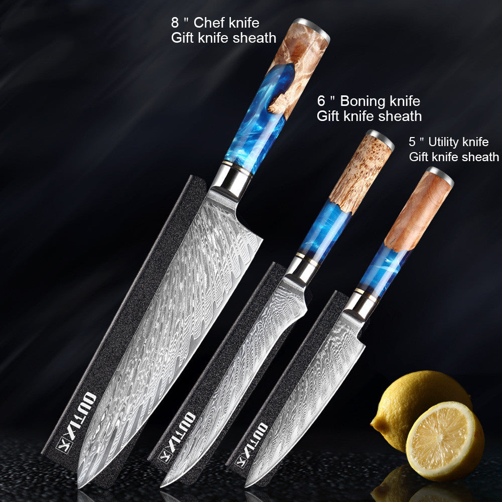 Professional Japanese 67-Layer Stainless Steel Kitchen Knife - Multifunctional, Ergonomic Handle, 7-Piece Set