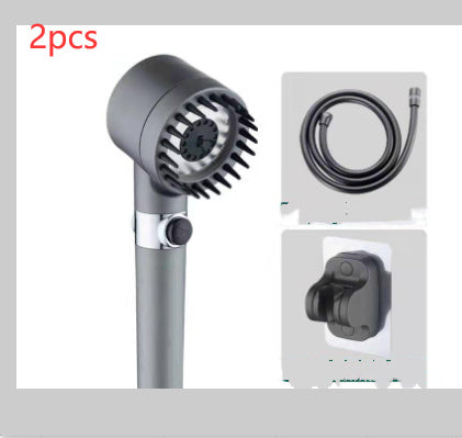 "Multi-Mode ABS Shower Head with Filter - Massage, Spray & Rain Functions - Easy Installation & Durable | 1.5m PVC Pipe and Wall Seat Included"