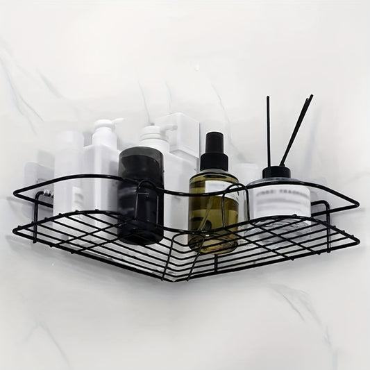 Wall Mounted Bathroom Shelf – No Punching Triangle Storage Rack for Bathroom & Kitchen – Stylish Shower Caddy