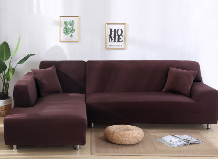 "Stretchable Sectional Sofa Slipcover – Modern Polyester & Spandex, Multiple Sizes, Plain Design"