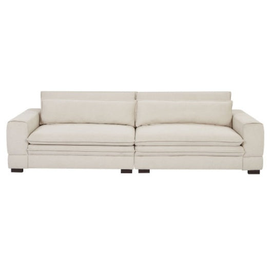 "Medieval Modern Beige Fabric Sofa – 4-Seater for Living Room, Bedroom, Apartment & Home Office"