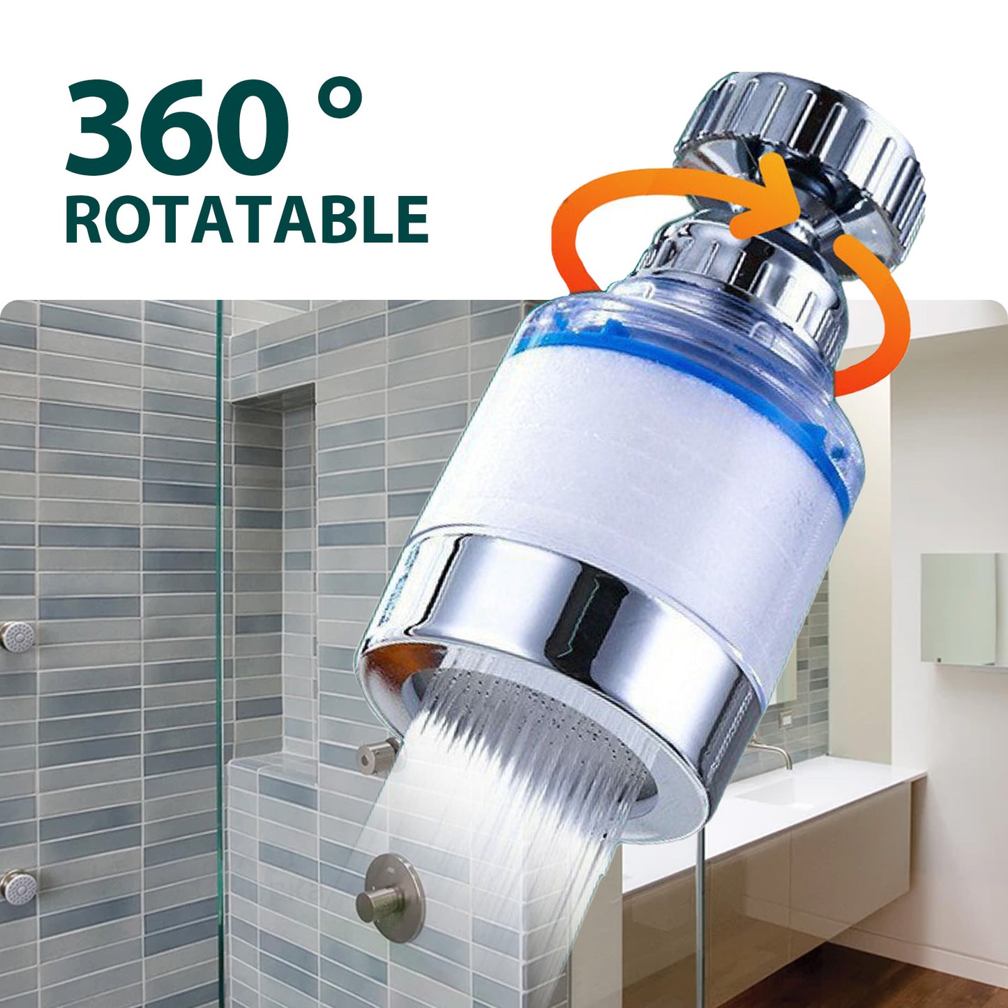 360° Rotating Faucet Water Filter – High-Pressure Water Purifier for Clean Water & Soft Skin