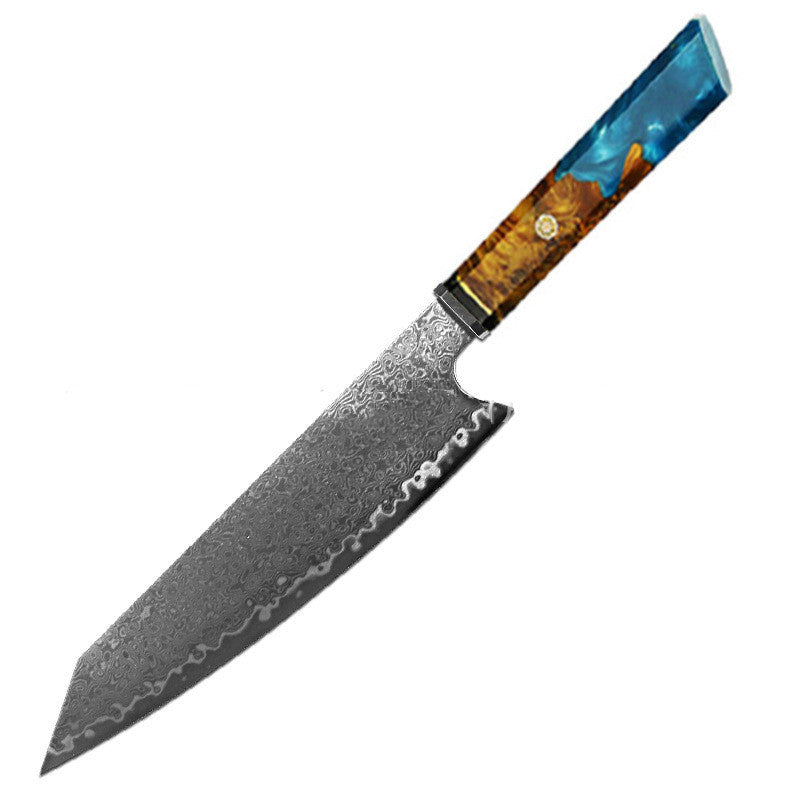 Damascus Steel Forged Knife - 205mm Multifunctional Blade, 4034ZW Stainless Steel, Durable and Corrosion-Resistant