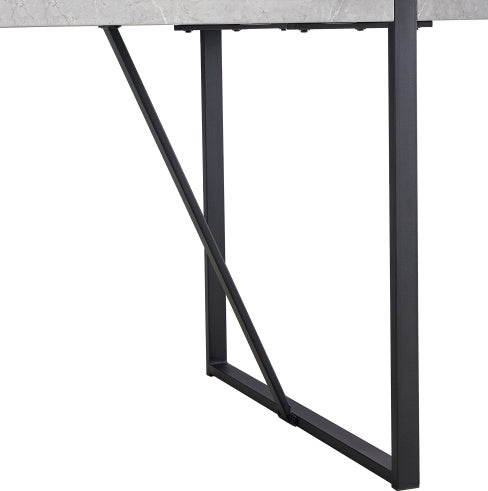 Modern 55-Inch Dining Table for 4, Rectangular Kitchen Table, Gray MDF + Metal - Easy Assembly