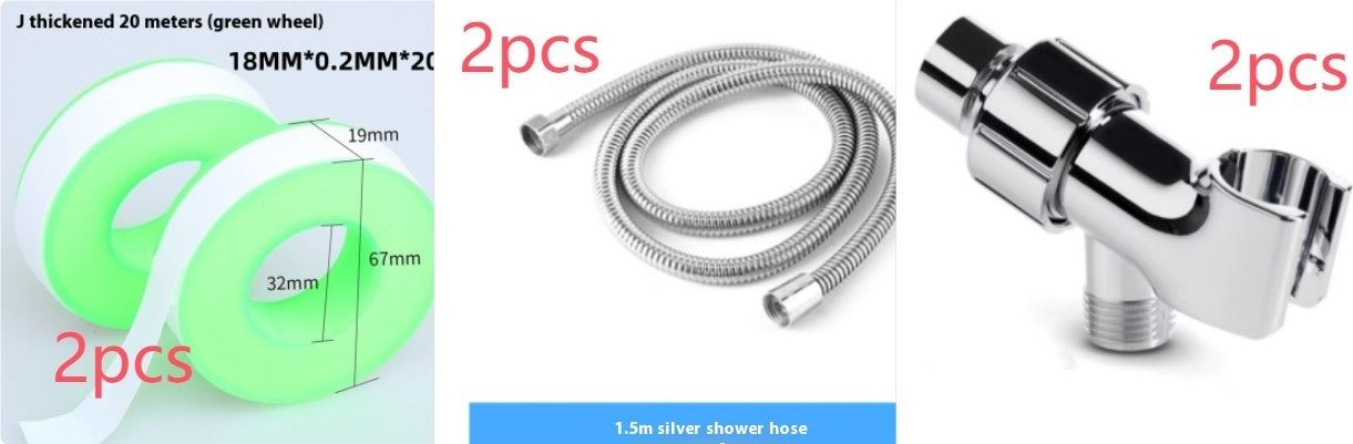 "Multi-Mode ABS Shower Head with Filter - Massage, Spray & Rain Functions - Easy Installation & Durable | 1.5m PVC Pipe and Wall Seat Included"