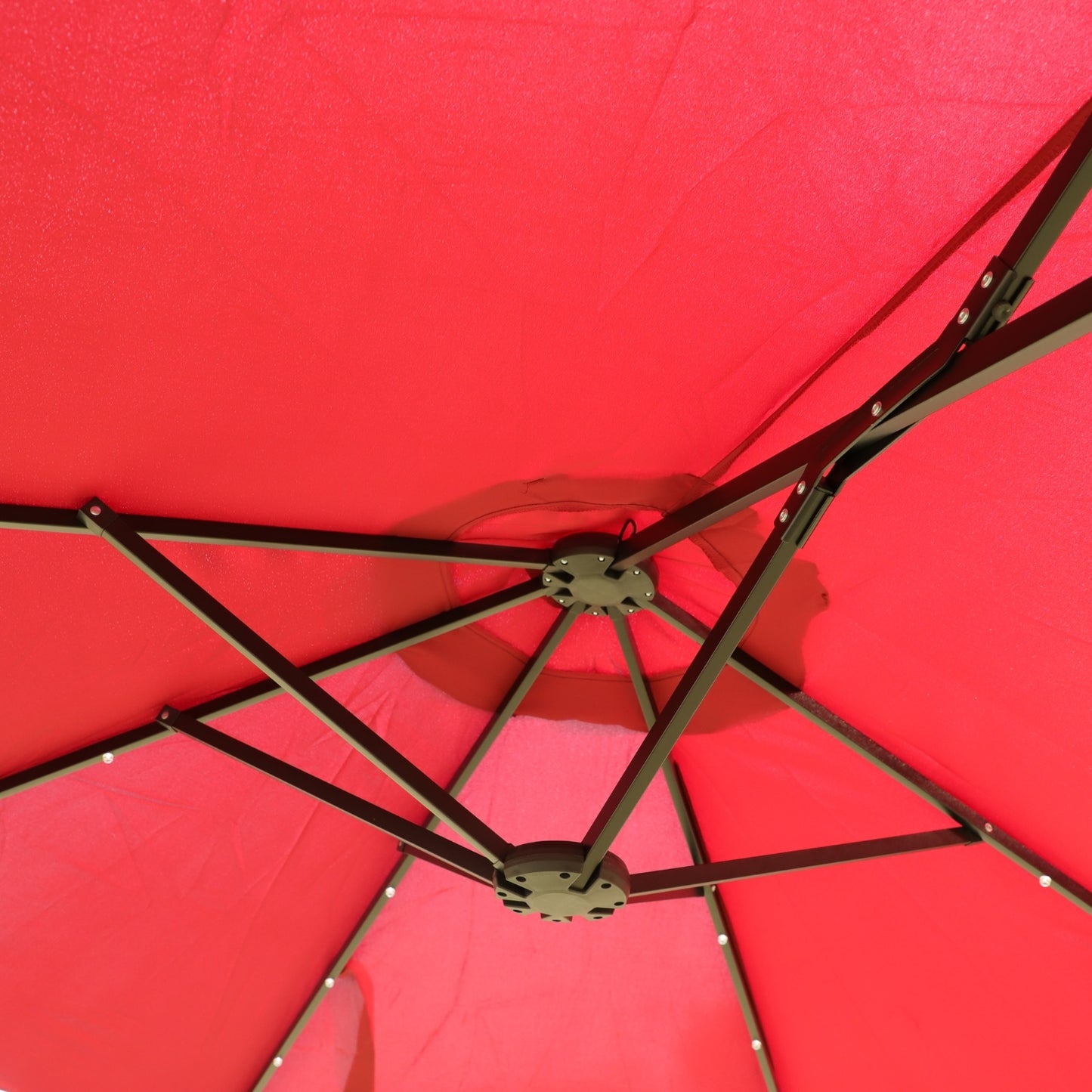 5ft Double-Sided Patio Umbrella – Extra-Large Red Outdoor Umbrella with Crank System, UV & Water-Resistant Canopy, Sturdy Steel Frame, Ideal for Garden, Poolside, and Beach