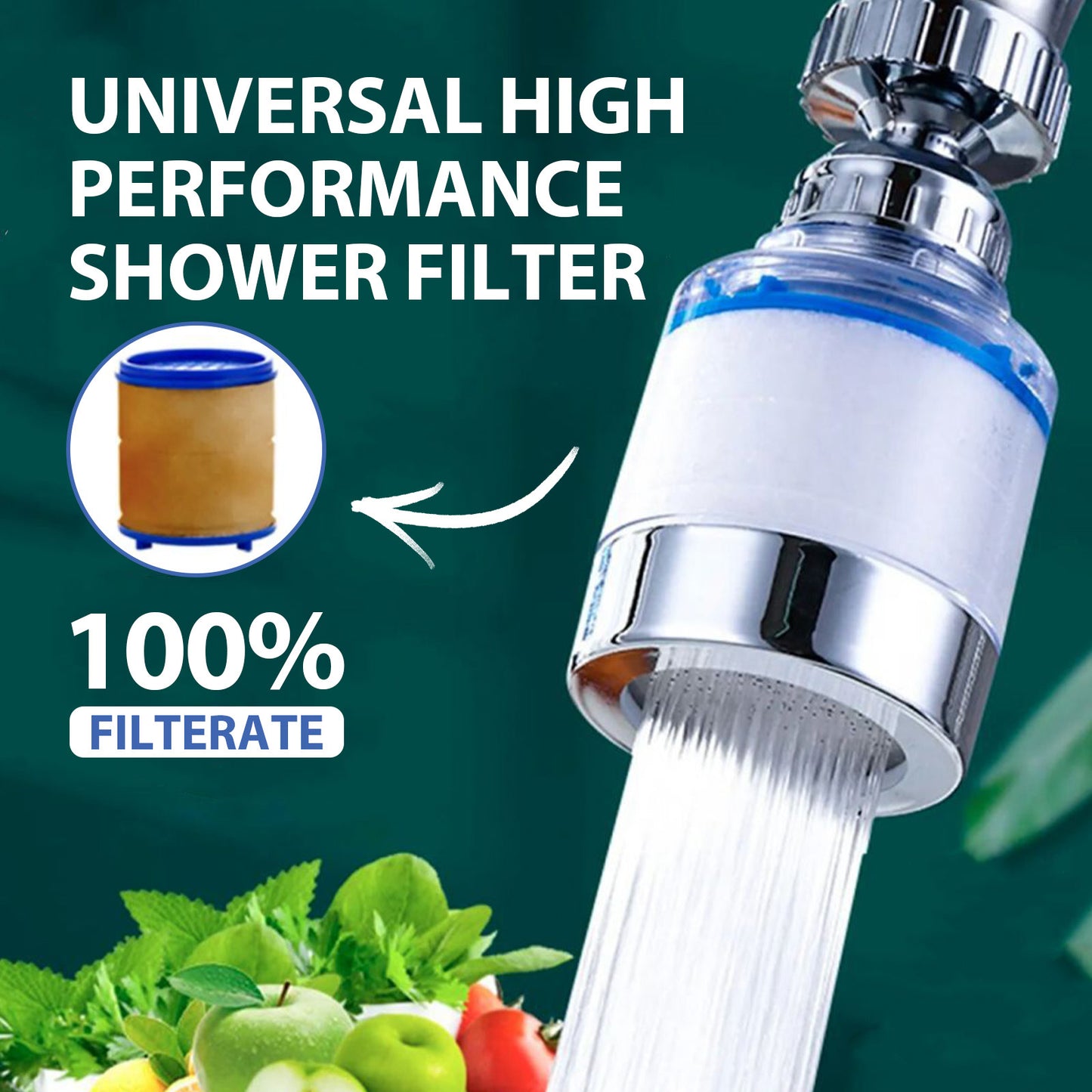 360° Rotating Faucet Water Filter – High-Pressure Water Purifier for Clean Water & Soft Skin