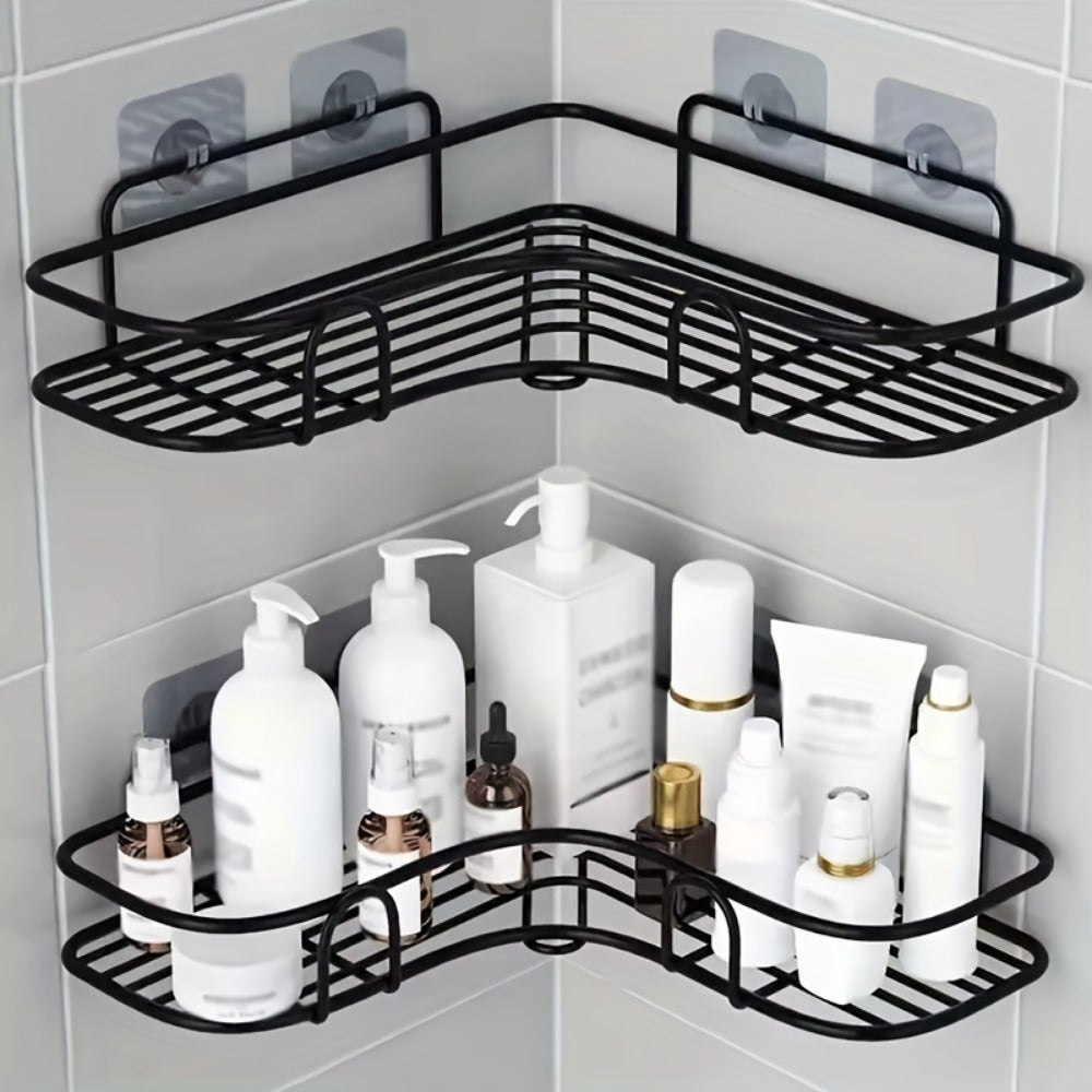 Wall Mounted Bathroom Shelf – No Punching Triangle Storage Rack for Bathroom & Kitchen – Stylish Shower Caddy