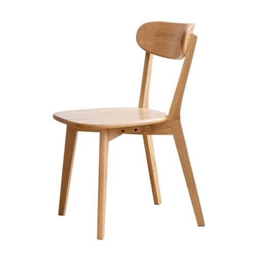 Dining Chair - Solid Oak Wood, FAS-Grade, Natural Finish, Comfortable and Easy-to-Clean, 46.5x54x80cm