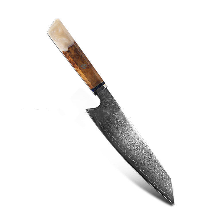 Damascus Steel Forged Knife - 205mm Multifunctional Blade, 4034ZW Stainless Steel, Durable and Corrosion-Resistant