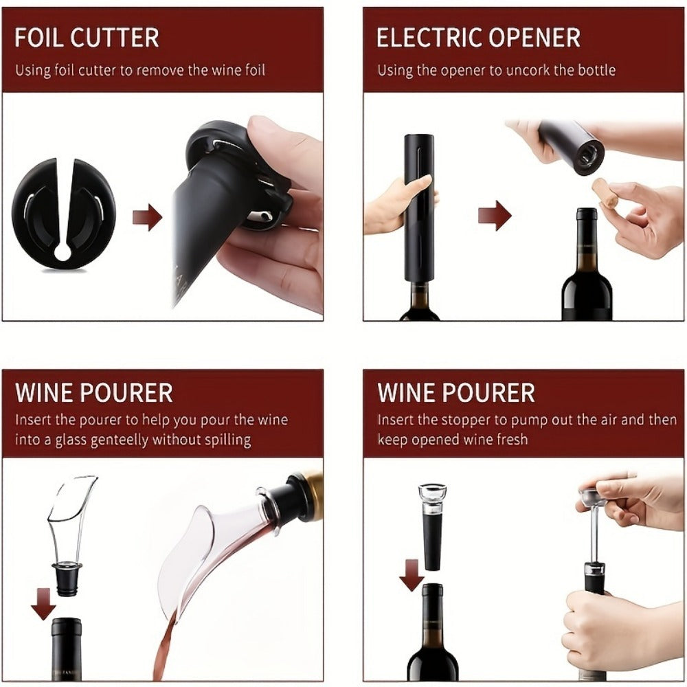 Electric Wine Opener Set Intelligent Automatic Wine Opener Bottle Opener Wine Set