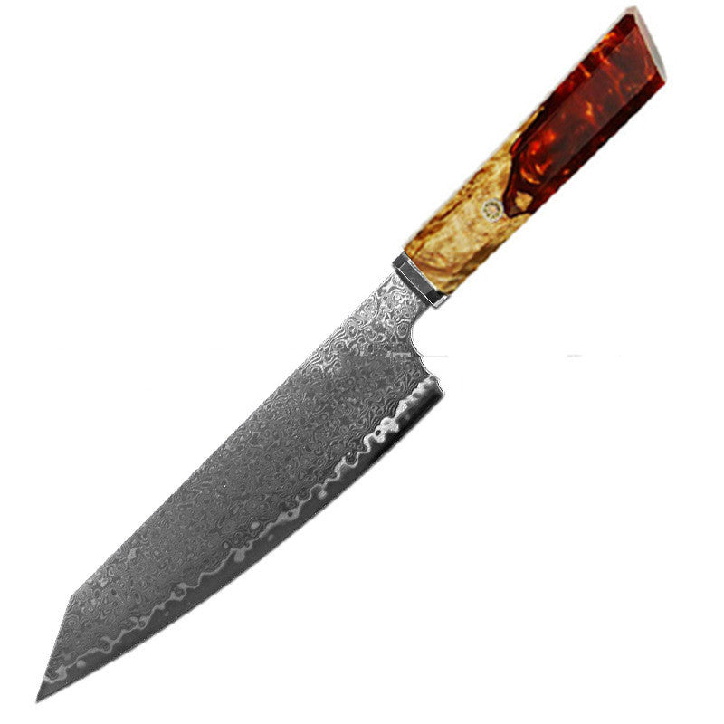 Damascus Steel Forged Knife - 205mm Multifunctional Blade, 4034ZW Stainless Steel, Durable and Corrosion-Resistant