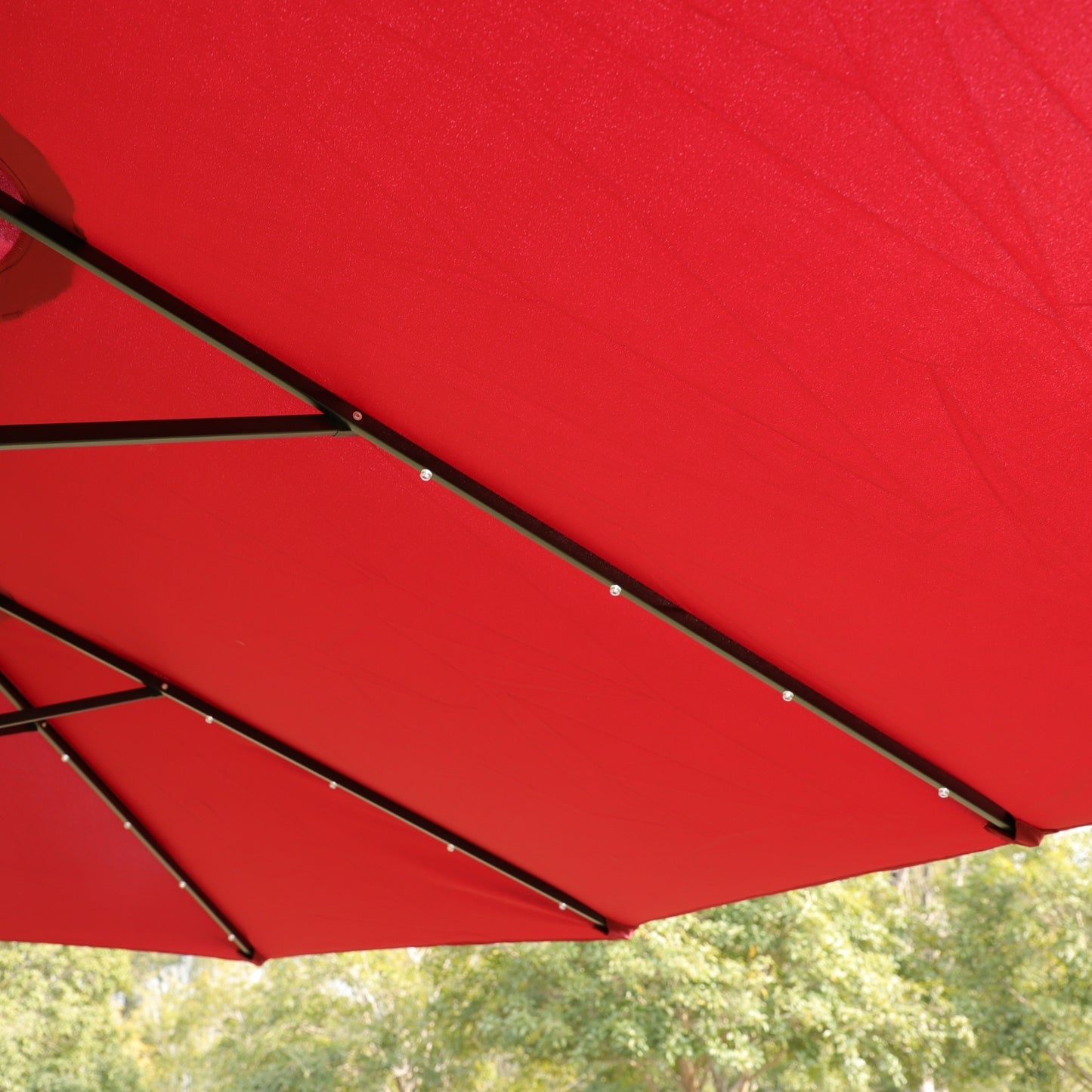 5ft Double-Sided Patio Umbrella – Extra-Large Red Outdoor Umbrella with Crank System, UV & Water-Resistant Canopy, Sturdy Steel Frame, Ideal for Garden, Poolside, and Beach